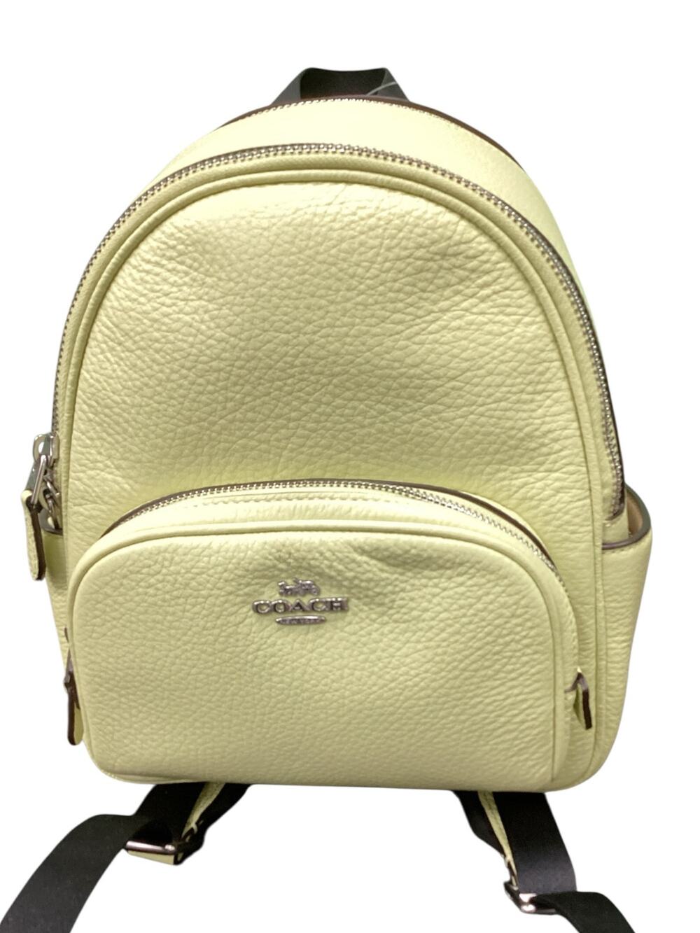 NWT Coach Backpack Women’s One Size Mini Court Backpack Leather Pale Lime Green